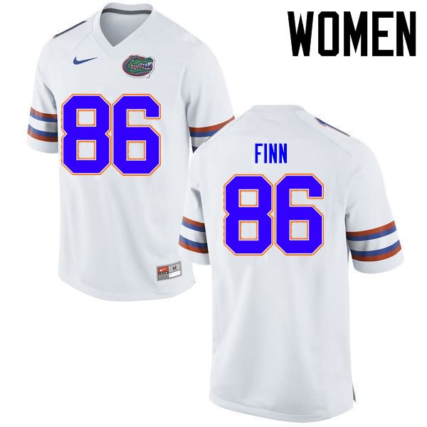 Women's NCAA Florida Gators Jacob Finn #86 Stitched Authentic Nike White College Football Jersey QSU5065AE